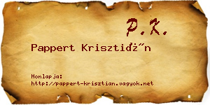Pappert Krisztián névjegykártya